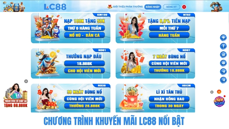 Chương Trình Khuyến Mãi LC88 Nổi Bật
